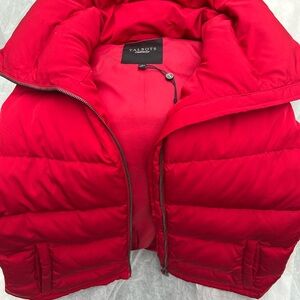 Talbots Red Puffer Jacket wore once/80% duck down /20% feather SOFT like new!!!